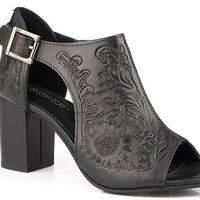 Roper Women's Black Mika Closed Back Open Toe Sandal