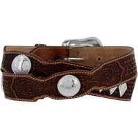 Tony Lama Men's Stillwater Creek Concho Belt in Tan