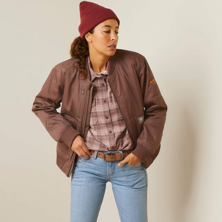 Ariat Women's Peppercorn Rebar DuraCanvas Stretch Bomber Jacket – Branded  Country Wear
