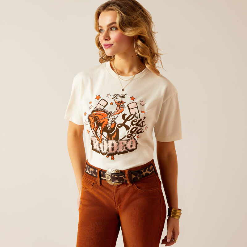 Ariat Women's Let's Rodeo T-Shirt in Off White