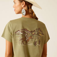 Ariat Women's Desert Scene T-Shirt in Oil Green (Available in Plus Sizes)