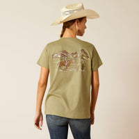 Ariat Women's Desert Scene T-Shirt in Oil Green (Available in Plus Sizes)