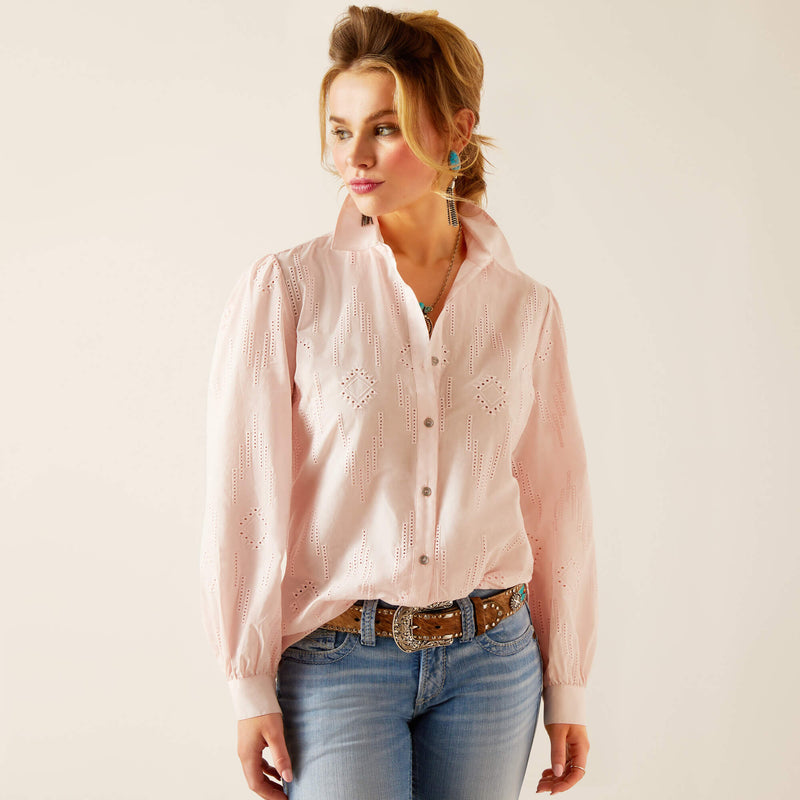 Ariat Women's Romantic Button Down Shirt in Icy Pink