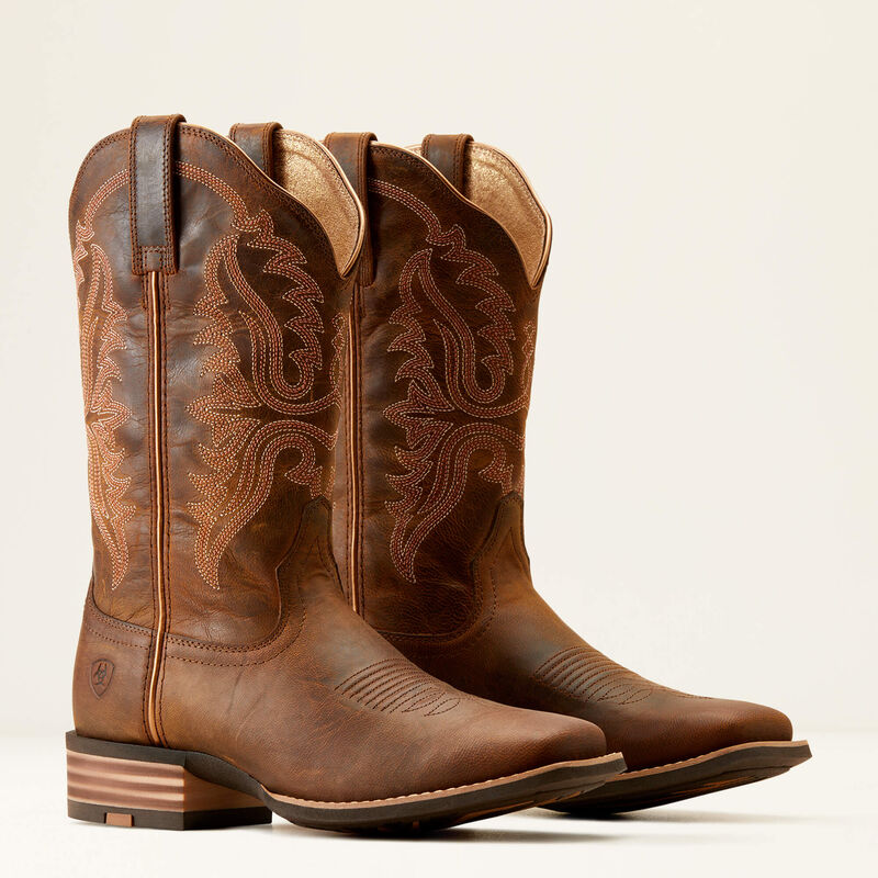 Bottes de cow-girl western ARIAT marron effet vieilli pour Bottes de cow-girl western ARIAT marron effet vieilli pour