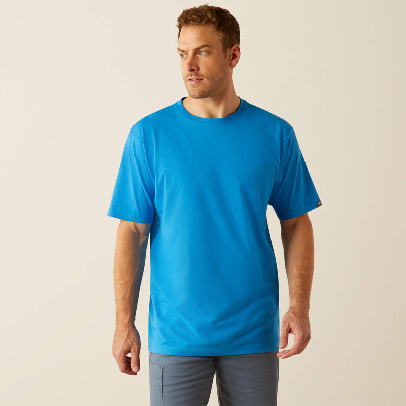 Ariat Men's Rebar Cotton Strong Solid T-Shirt in French Blue