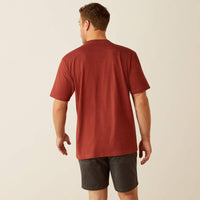 Ariat Men's Rebar Cotton Strong Solid T-Shirt in Firebrick Red Heather