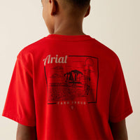 Ariat Boy's Proud Farmer Graphic Logo T-Shirt in Redline