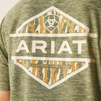 Ariat Men's Tree Bark Camo Charger Logo Graphic T-Shirt in Dark Olive