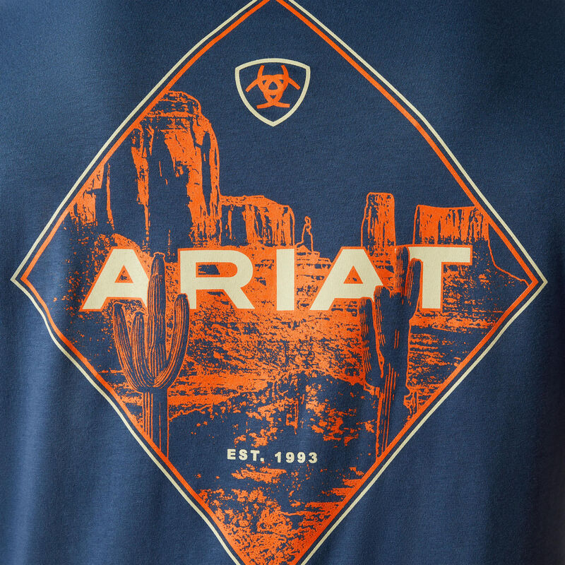 Ariat Men's Southwestern Diamond Valley T-Shirt in Space Blue