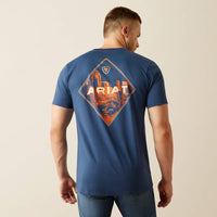 Ariat Men's Southwestern Diamond Valley T-Shirt in Space Blue