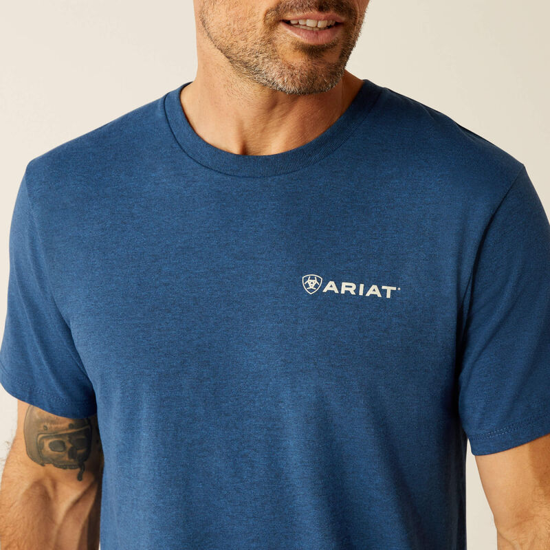 Ariat Men's Line Frame Hex T-Shirt in Denim Blue Heather