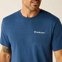 Ariat Men's Line Frame Hex T-Shirt in Denim Blue Heather