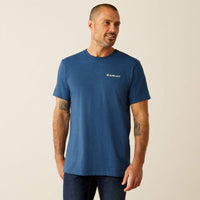Ariat Men's Line Frame Hex T-Shirt in Denim Blue Heather