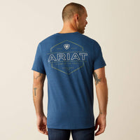 Ariat Men's Line Frame Hex T-Shirt in Denim Blue Heather