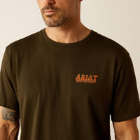 Ariat Men's Armadillo On A Half Shell Logo Graphic T-Shirt in Dark Olive