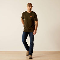 Ariat Men's Armadillo On A Half Shell Logo Graphic T-Shirt in Dark Olive