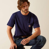 Ariat Men's Southwest Logo Graphic Pocket T-Shirt in Classic Blue
