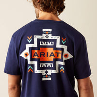 Ariat Men's Southwest Logo Graphic Pocket T-Shirt in Classic Blue