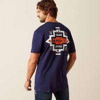 Ariat Men's Southwest Logo Graphic Pocket T-Shirt in Classic Blue