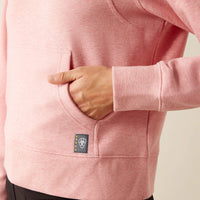 Ariat Women's Rebar Lightweight Cropped Hoodie in Powder Pink Heather