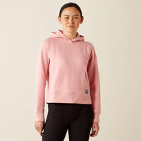 Ariat Women's Rebar Lightweight Cropped Hoodie in Powder Pink Heather