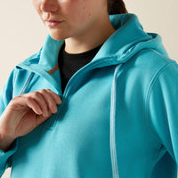 Ariat Women's Rebar Skill Set 1/2 Zip Hoodie in Maui Blue (Available in Plus Sizes)