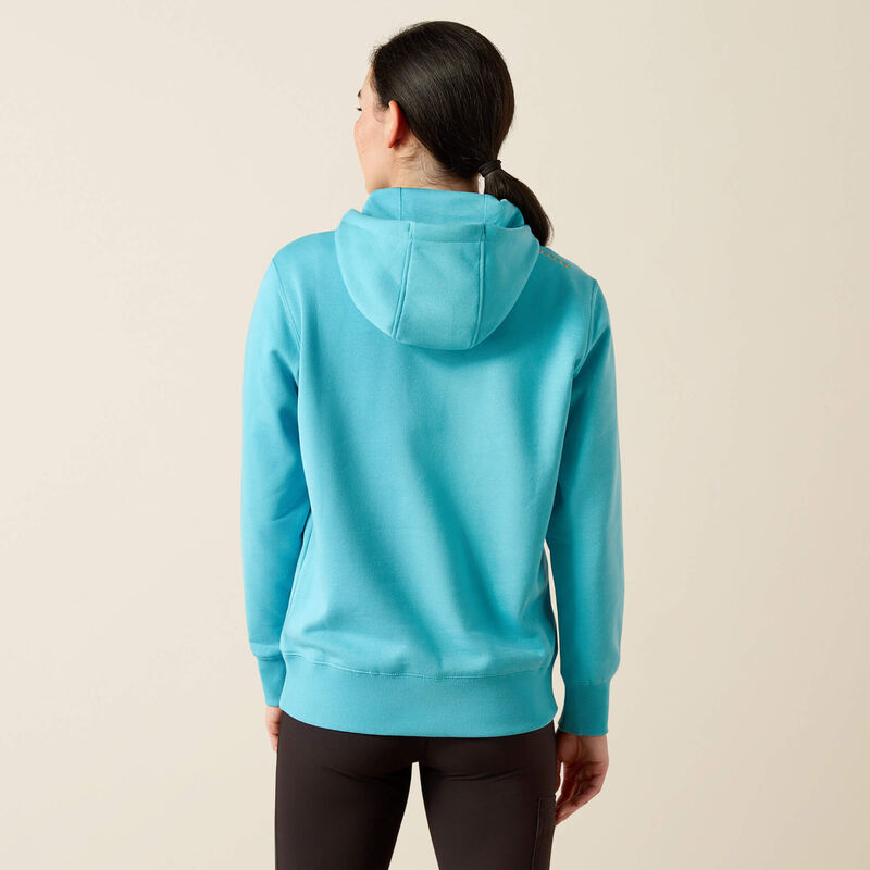 Ariat Women's Rebar Skill Set 1/2 Zip Hoodie in Maui Blue (Available in Plus Sizes)