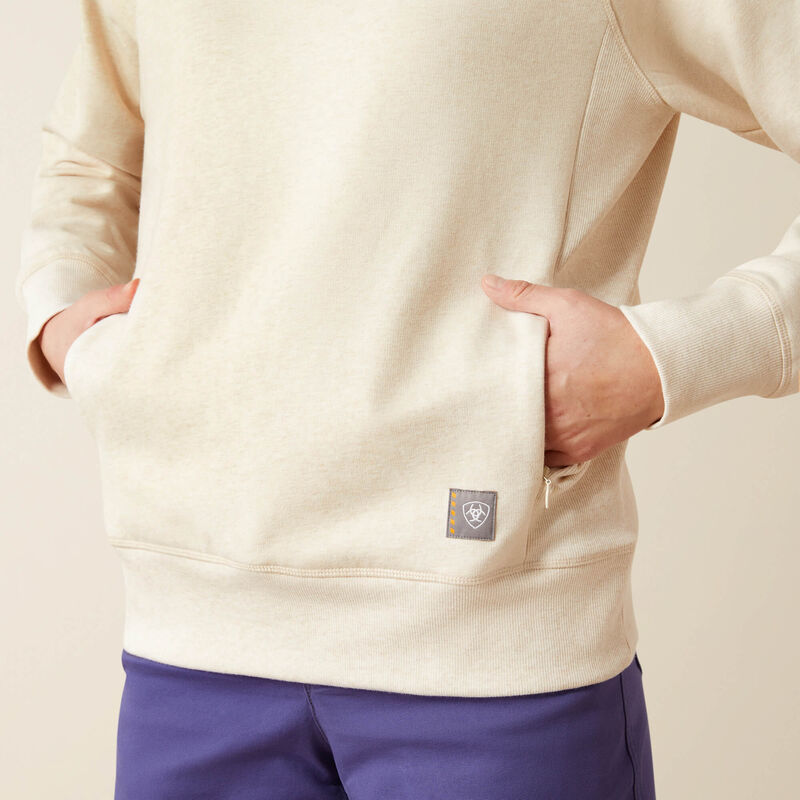 Ariat Women's Rebar Workman Washed Fleece Sweatshirt in Sun Kiss Heather (Available in Plus Sizes)