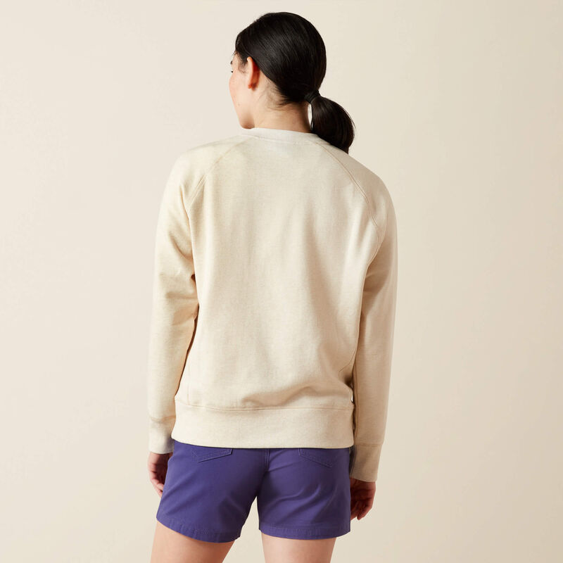 Ariat Women's Rebar Workman Washed Fleece Sweatshirt in Sun Kiss Heather (Available in Plus Sizes)