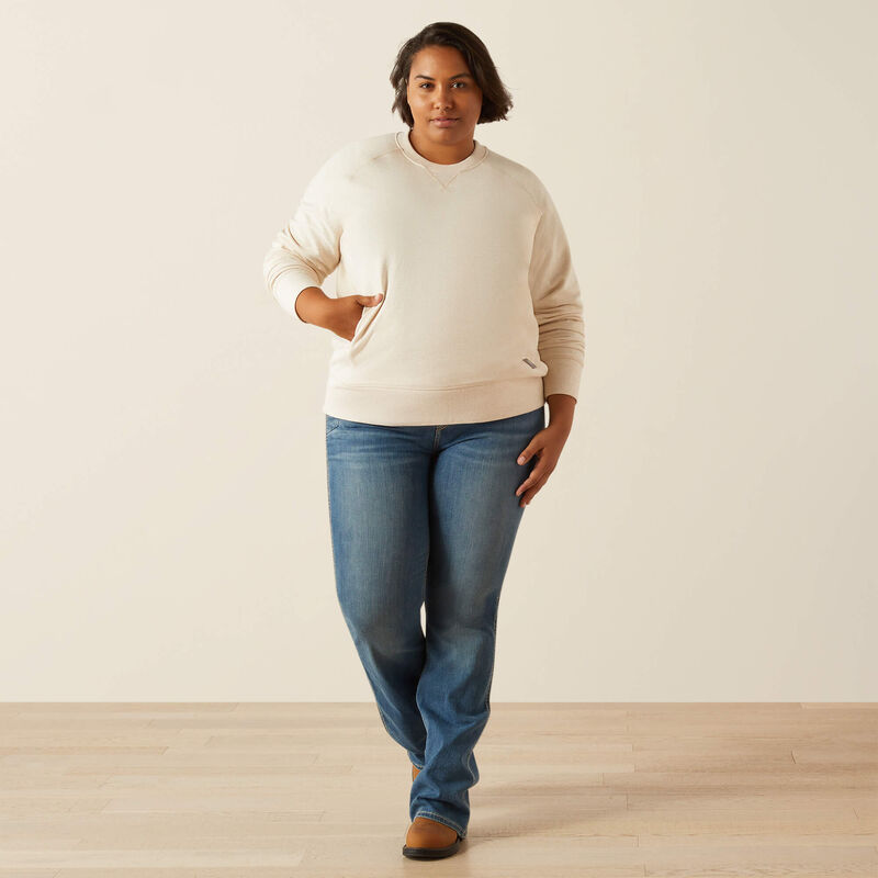 Ariat Women's Rebar Workman Washed Fleece Sweatshirt in Sun Kiss Heather (Available in Plus Sizes)