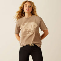 Ariat Women's Western Mural Boyfriend Fit T-Shirt in Washed Greige