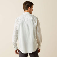 Ariat Men's L/S Wilbur Geometric Classic Fit Western Snap Shirt in White