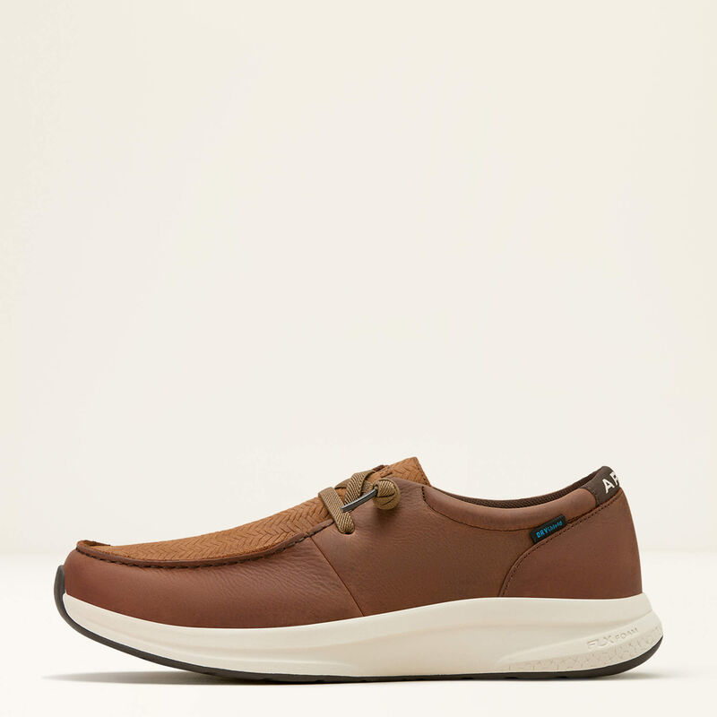 Ariat Men's Buckeye H20 Waterproof Shoe in Reliable Brown & Tan Woven Emboss