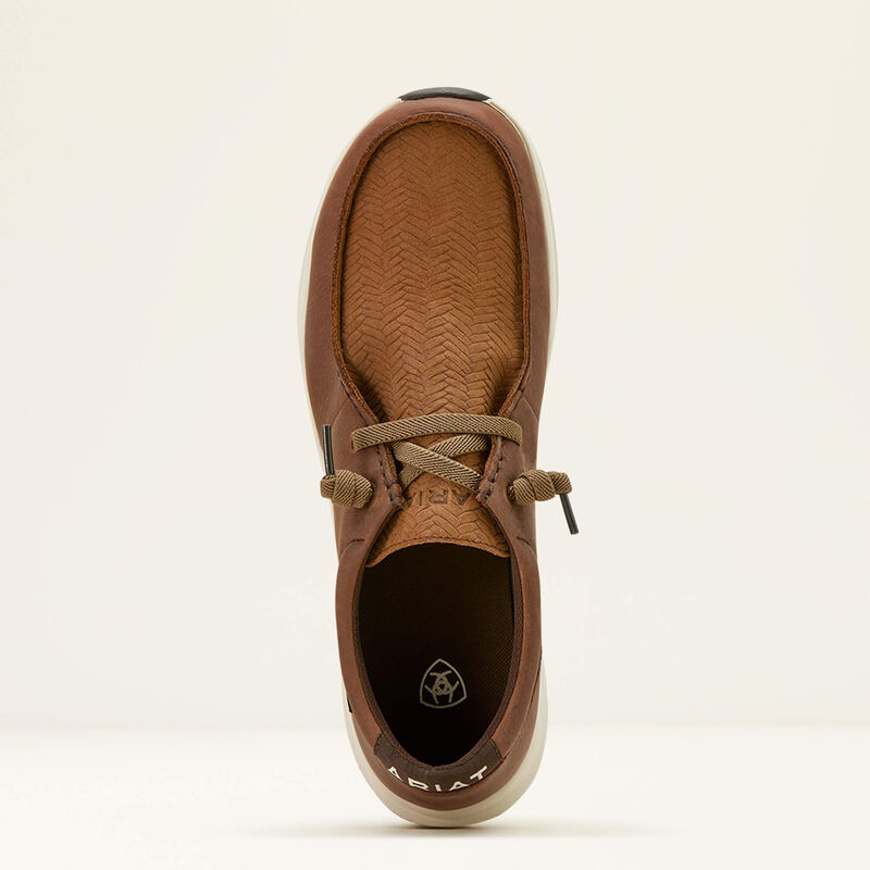 Ariat Men's Buckeye H20 Waterproof Shoe in Reliable Brown & Tan Woven Emboss