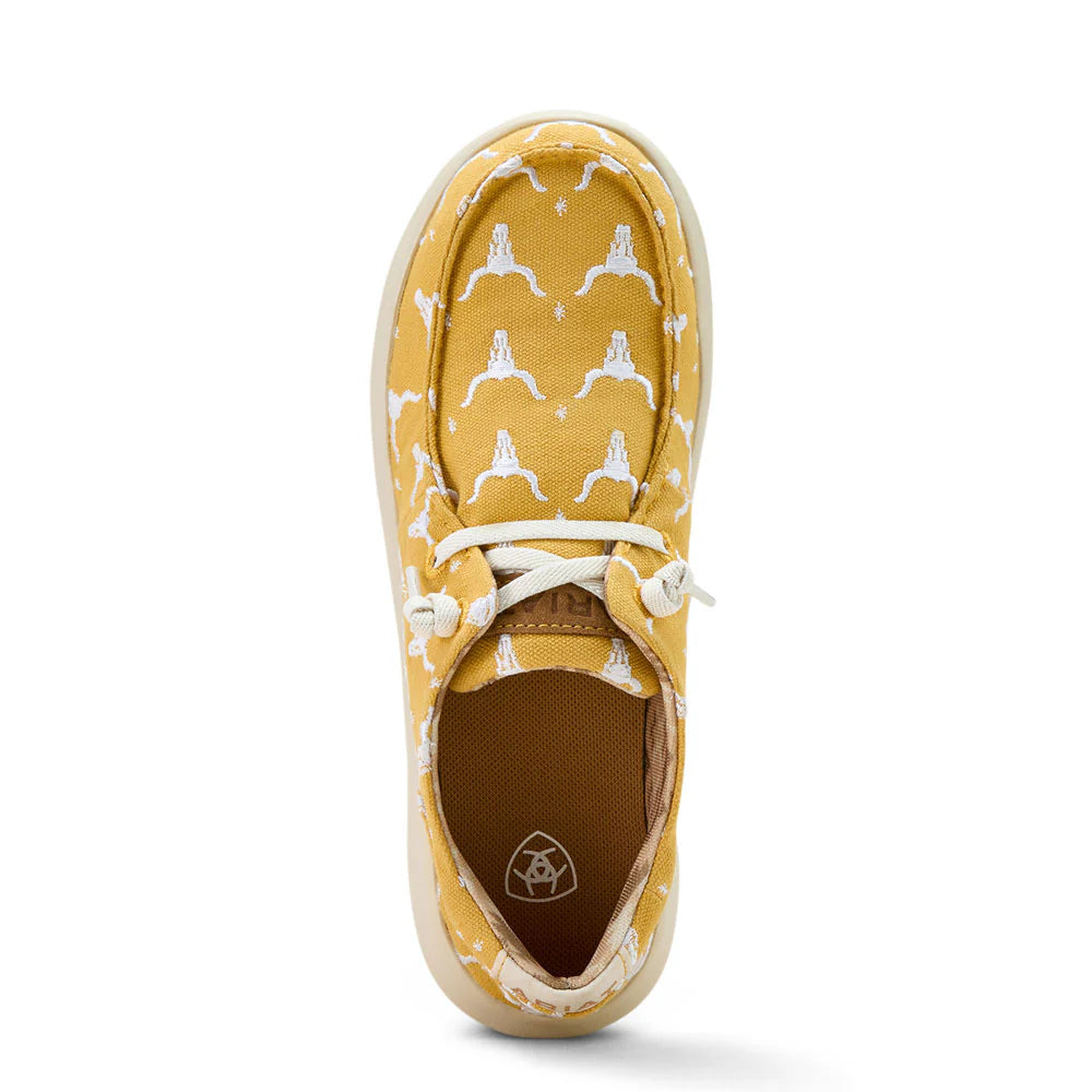 Ariat Women's Hilo Doodle Casual Shoe in Mustard Steer Heads