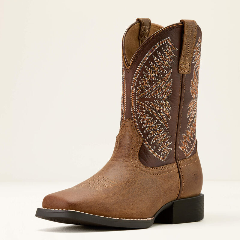 Ariat Kid's Ruidoso Western Boot in Pearl/Chocolate Brown