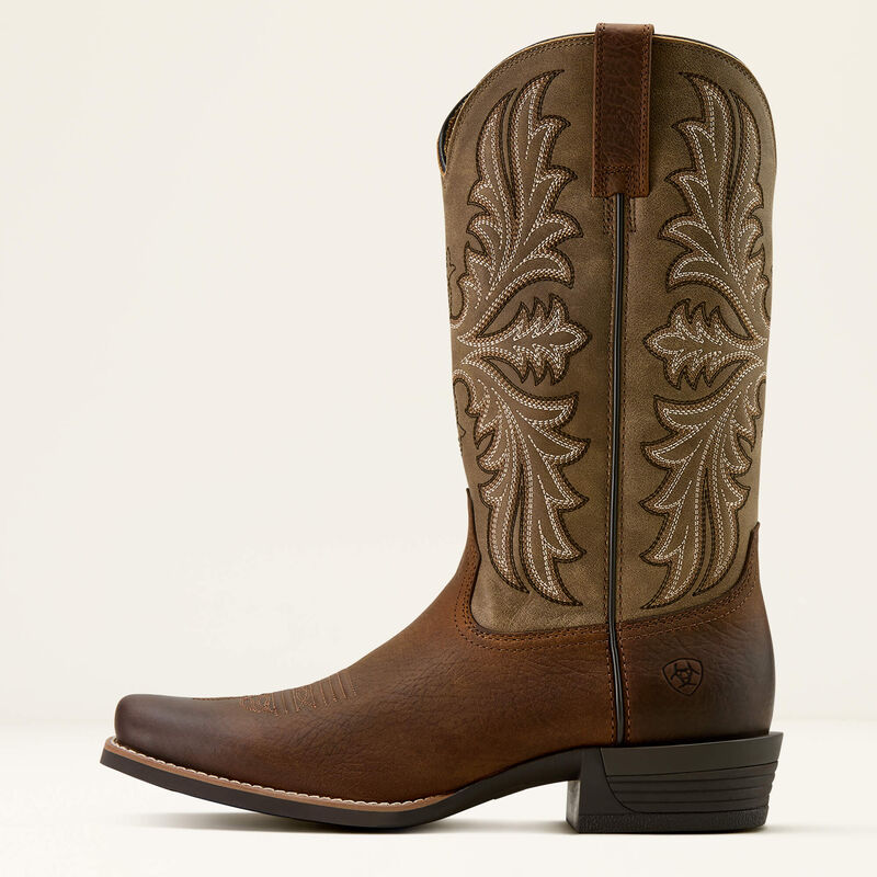 Ariat Men's Hustler Cowboy Boot in Earth/ Brown Bomber
