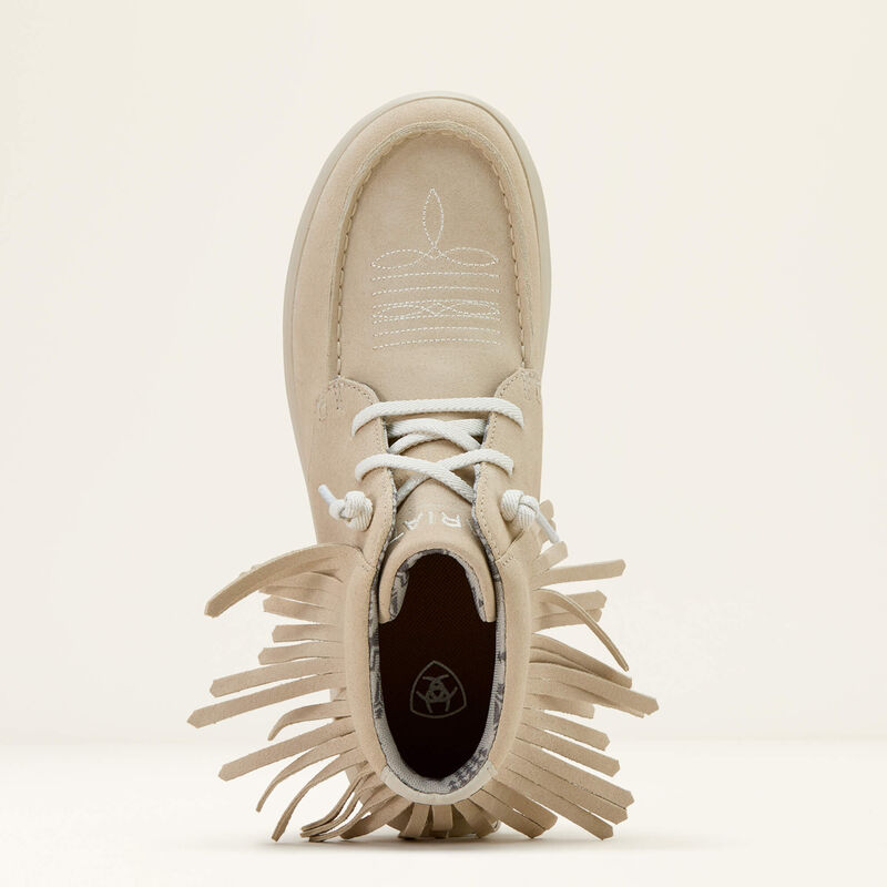 Ariat Women's Hilo High Top Fringe Shoe in Sand Suede