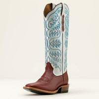 Ariat Women's Futurity Blanche Western Boot in Dark Cognac/Pearly White