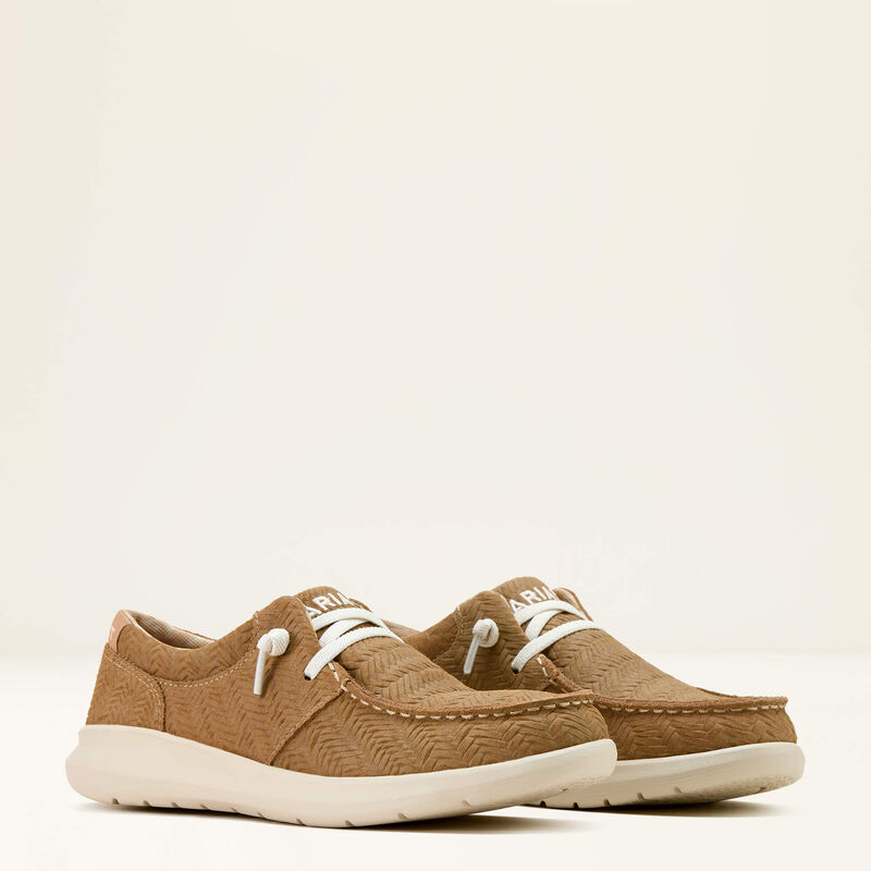 Ariat Women's Hilo Casual Shoe in Tan Woven Emboss