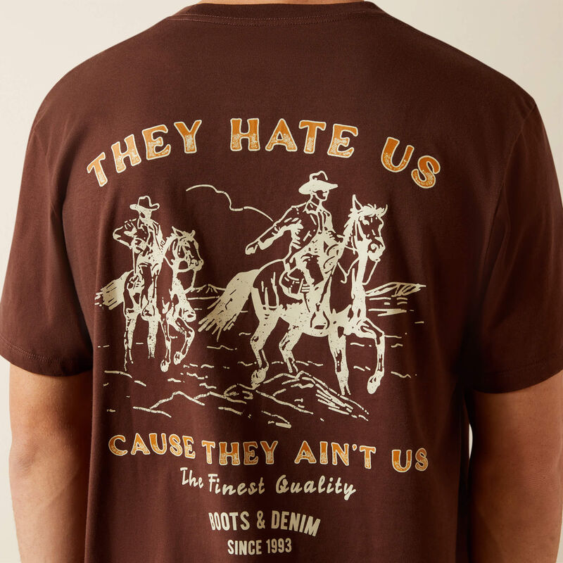 Ariat Men's 'They Ain't Us' T-Shirt in Deep Mahogany