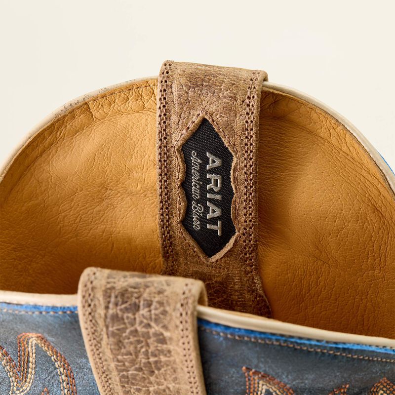 Ariat Men's Gold Point Bison Wide Square Toe Western Boot in Earth Brown