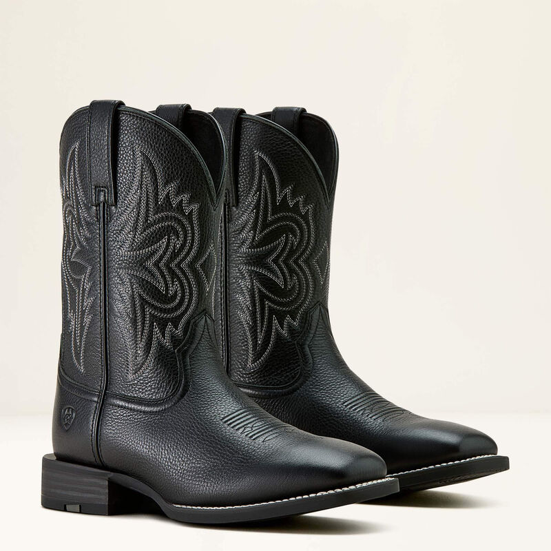 ariat dress boots men's Ariat Men's Western Big Rig Black Deertan Cowboy Boot 10063870