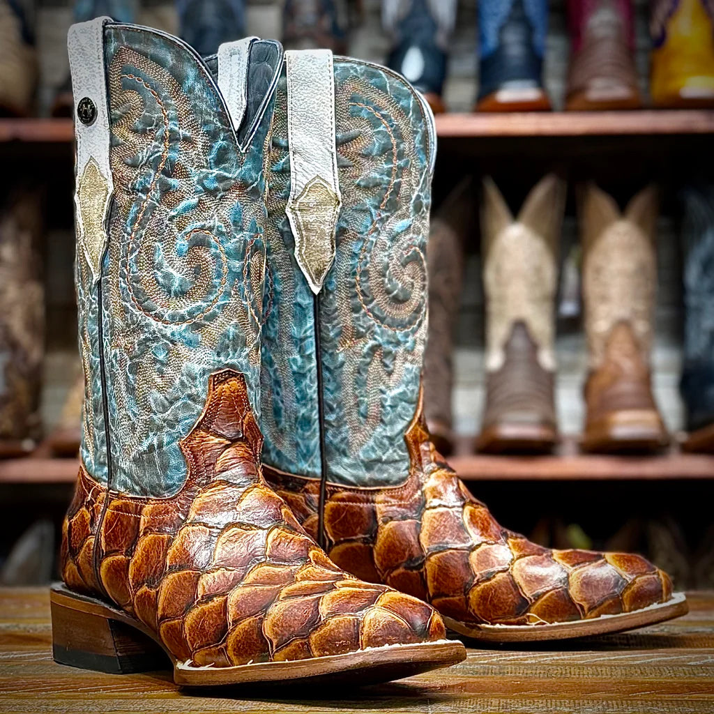 Tanner Mark Men's Monster Fish Print Western Boot