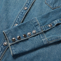 Stetson Women's L/S Chocolate Snap Western Denim Shirt in Medium Wash