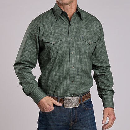 men's sage green dress shirt Stetson Men's Lattice Print Western Snap Shirt in Sage – Branded Country  Wear