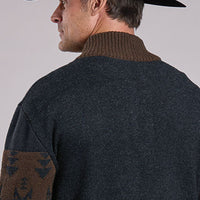 Stetson Men's L/S Wool Blend Quarter Zip Sweater in Grey