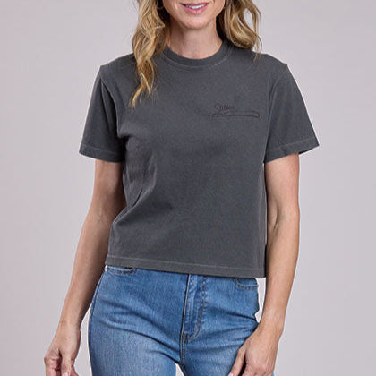 Stetson Women's S/S Cropped Graphic Tee in Black