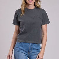 Stetson Women's S/S Cropped Graphic Tee in Black