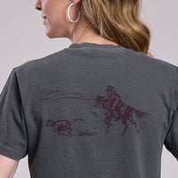 Stetson Women's S/S Cropped Graphic Tee in Black